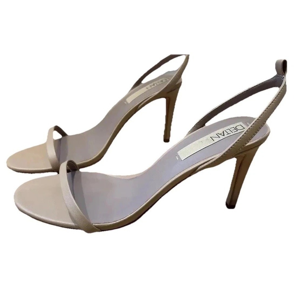 New‎ Deltan Leather Sandals 11 Leather Upper Lining & Sole Nude Elongates Legs
